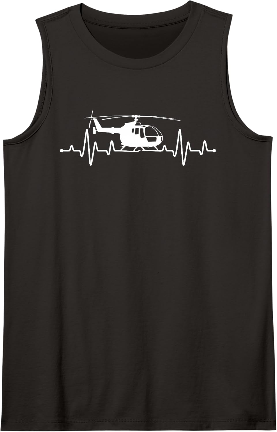 Cool Helicopter Art for Men Women Kids Aviation Helicopter Sleeveless Tank Top - Black