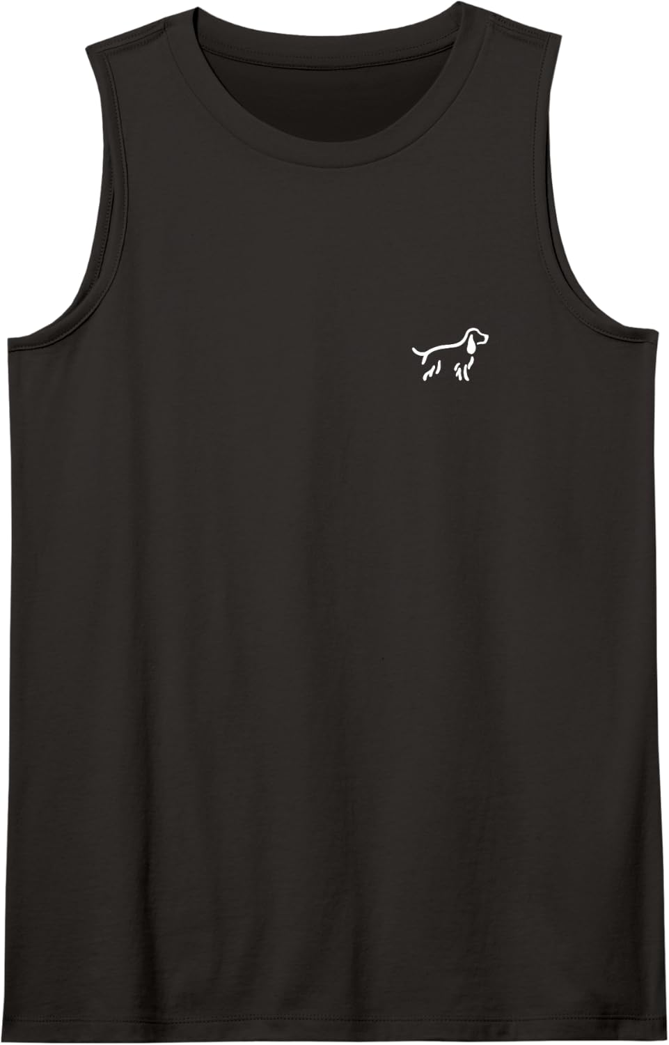 Simple Minimalist Badge Line Art English Cocker Spaniel Sleeveless Tank Top - Black