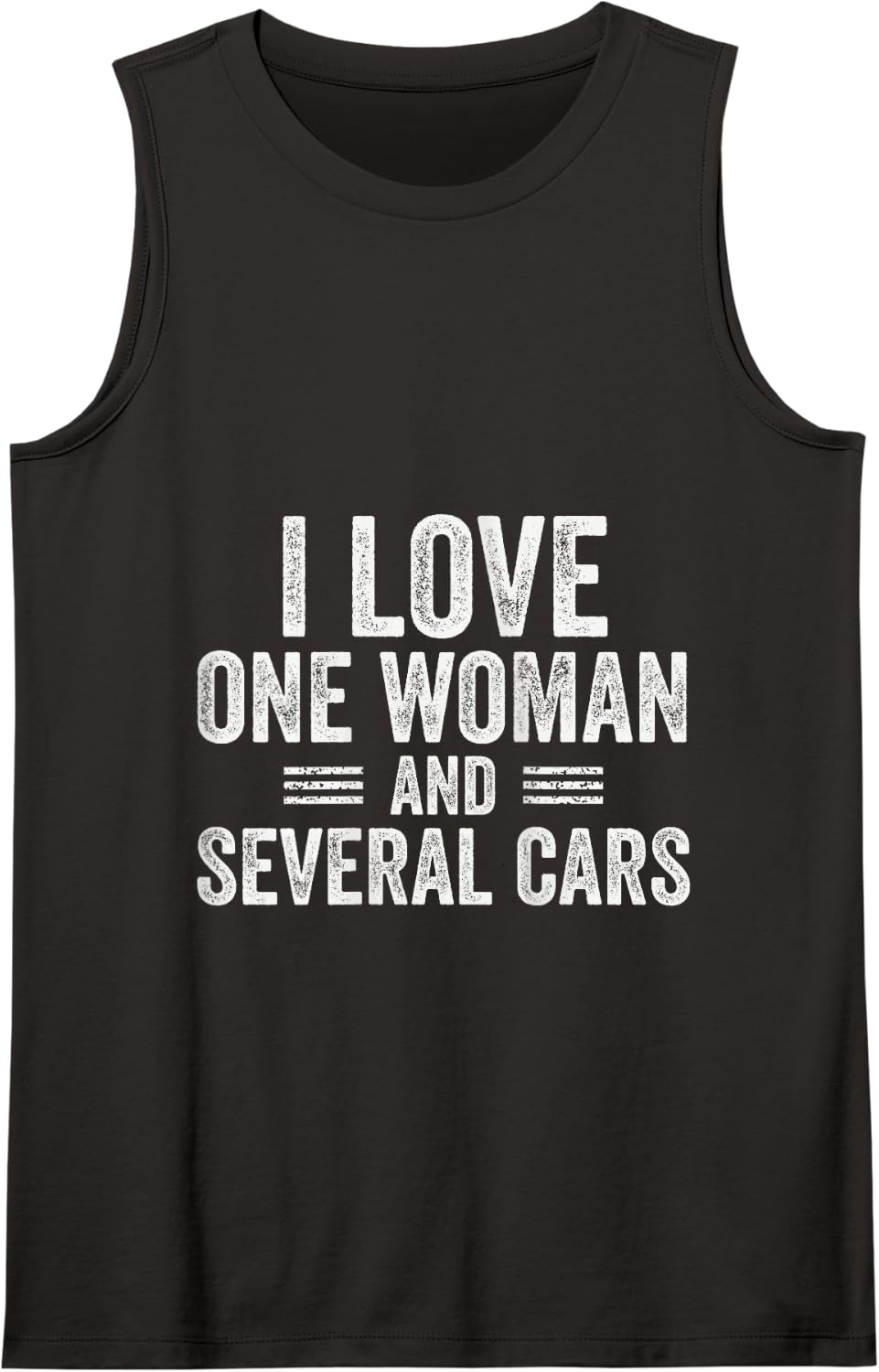 I Love One Woman and Several Cars Funny Car Guy Tank Top - Black
