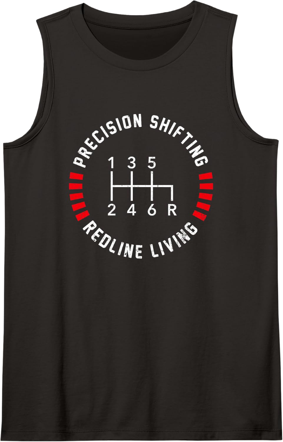 Precision Shifting Redline Living 6 Speed Manual Trans Sleeveless Tank Top - Black