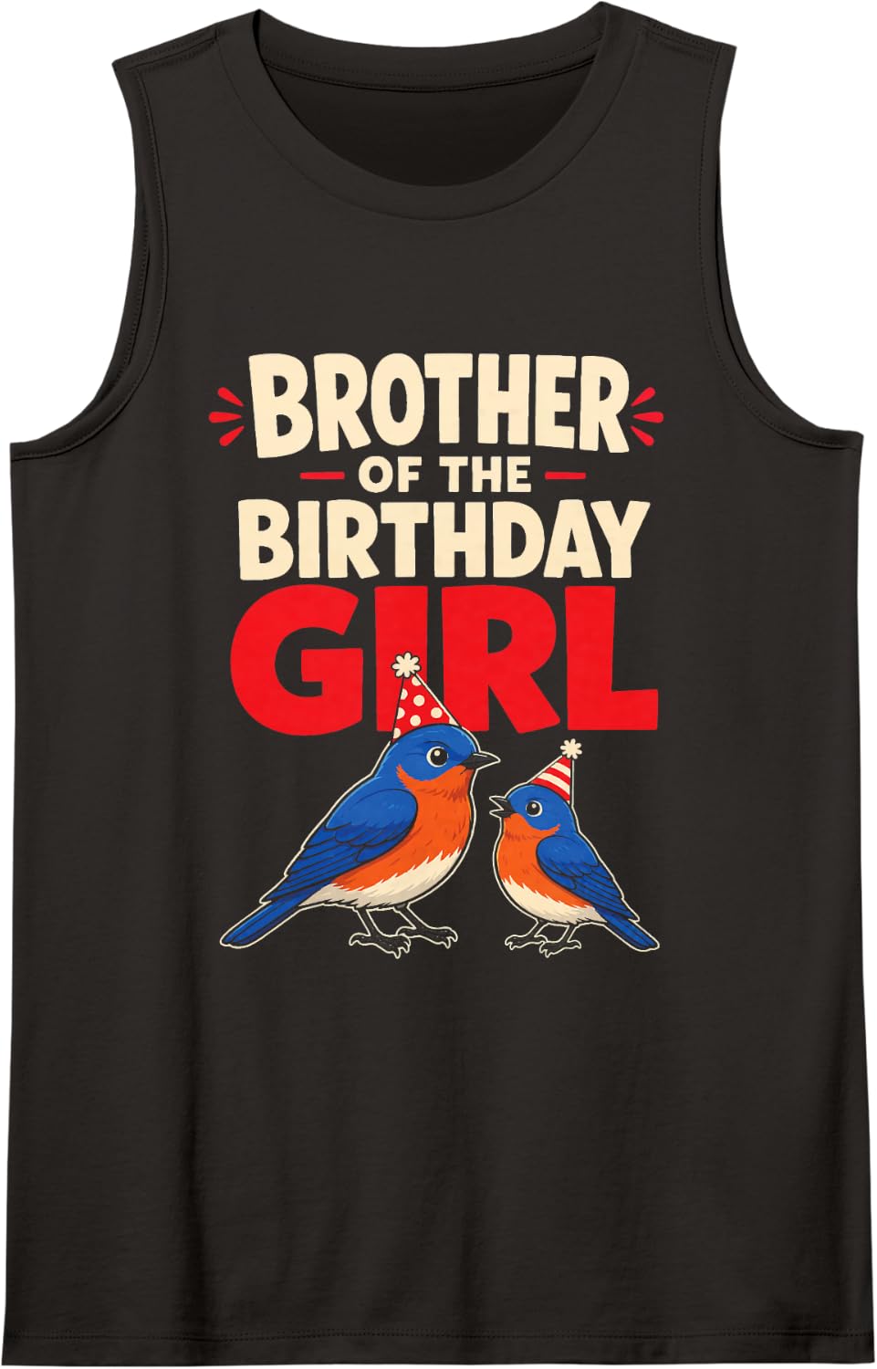 Bird Watching Brother of The Birthday Girl Tank Top - Black