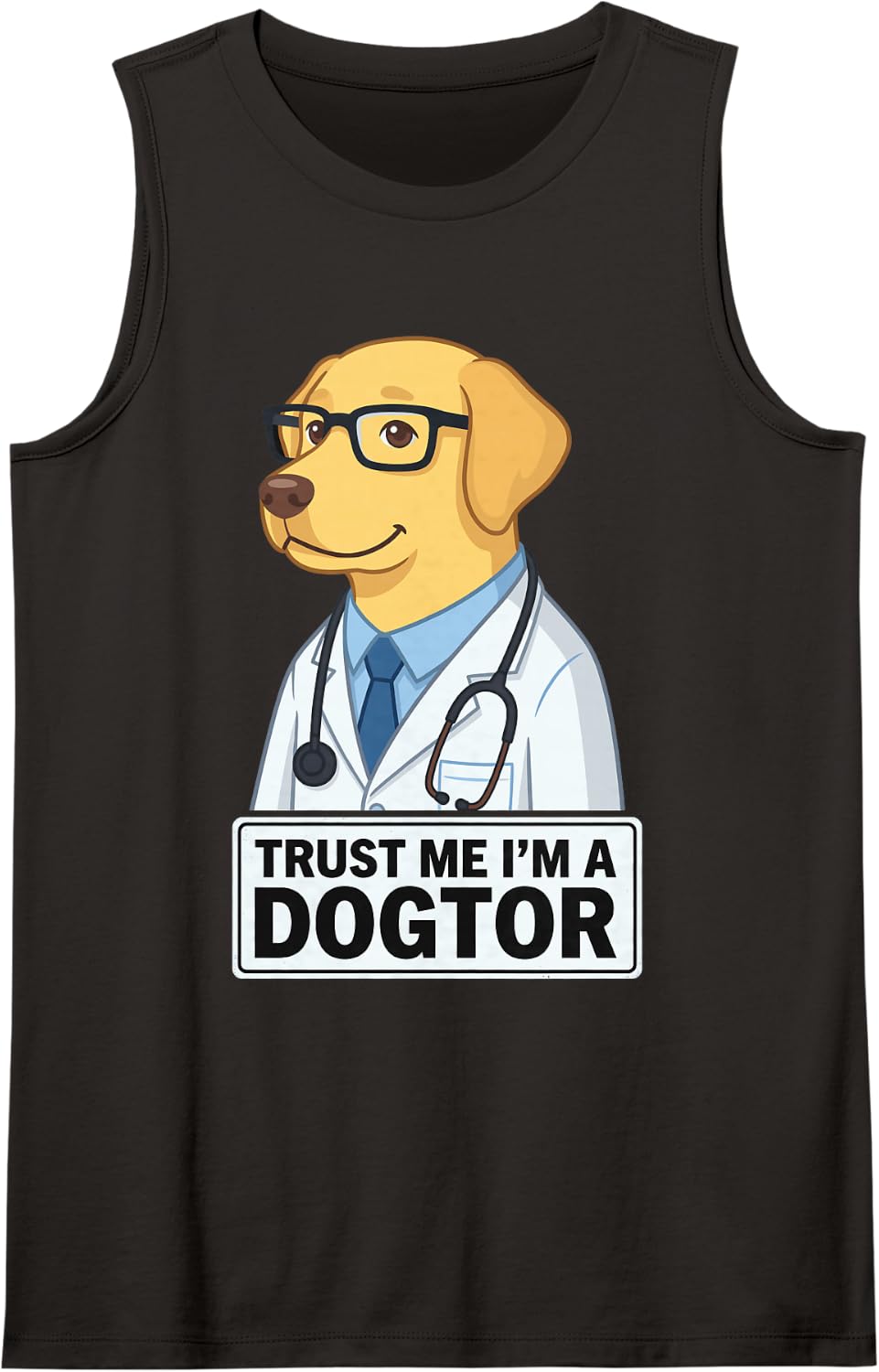 Trust Me I'm A Dogtor Funny Veterinarian Vet Doctor Tee Sleeveless Tank Top - Black