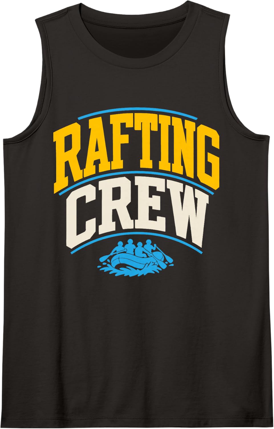 Rafting Crew River Rapids Rafter Team Sleeveless Tank Top - Black