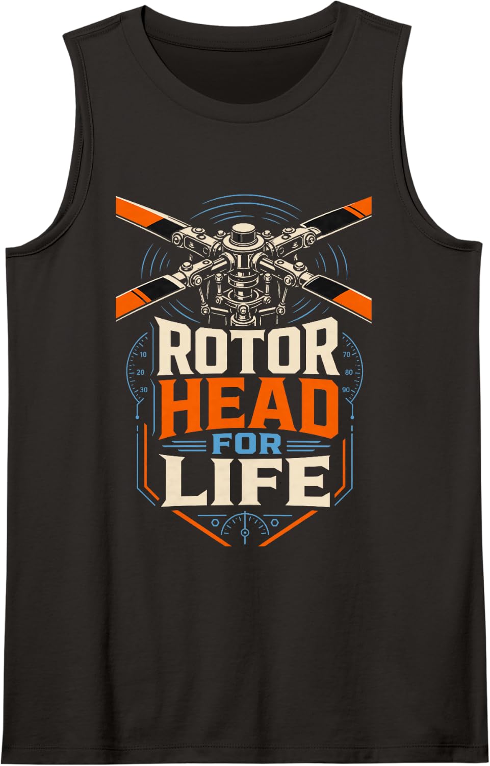 Rotor Head for Life Helicopter Pilot Aviation Sleeveless Tank Top - Black