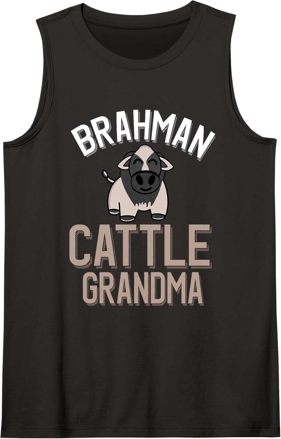 Brahman Cattle Grandma Cow Lover Tank Top - Black