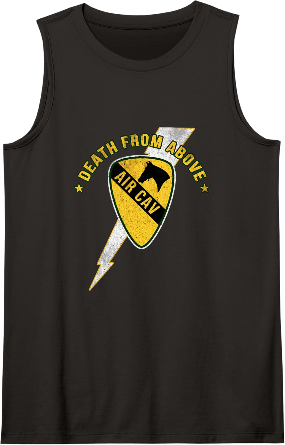 Air Cavalry Helicopter Badge 1st Cavalry Division Veteran Sleeveless Tank Top - Black