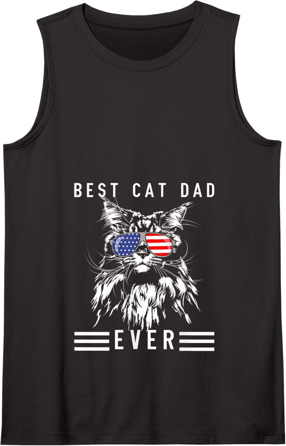 Funny Maine Coon Cat Best Cat Dad Ever Funny Cat Maine Coon Tank Top - Black