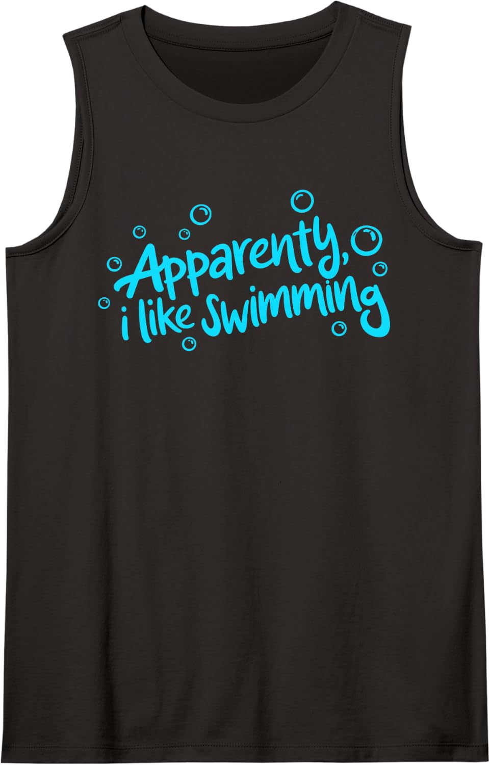 Apparently I Like Swimming Funny Swimmer Water Sports Swim Sleeveless Tank Top - Black
