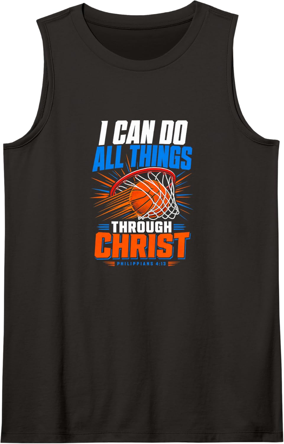 I Can Do All Things Through Christ Basketball Tank Top - Black