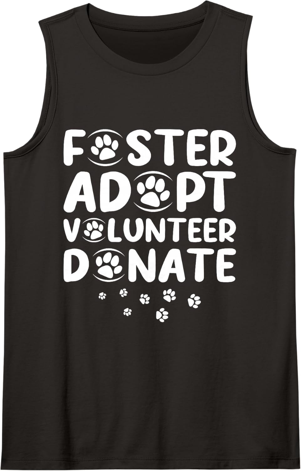 Foster Adopt Volunteer Donate Rescue Animal Shelter Adoption Sleeveless Tank Top - Black