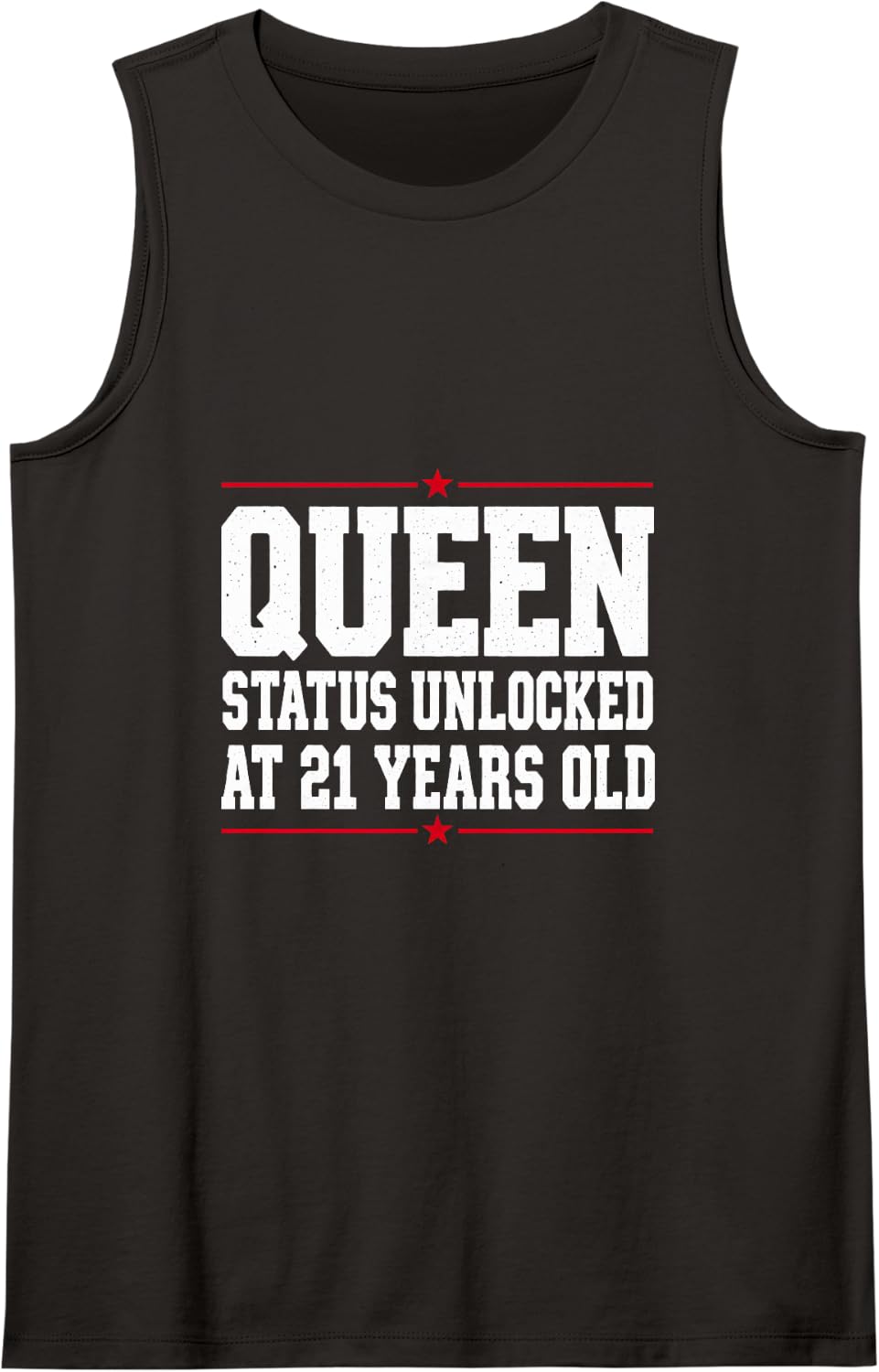 Queen Status Unlocked At 21 Years Old Birthday Sleeveless Tank Top - Black