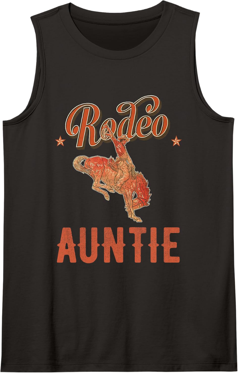 Rodeo Auntie Western Cowboy Birthday Family Matching Sleeveless Tank Top - Black