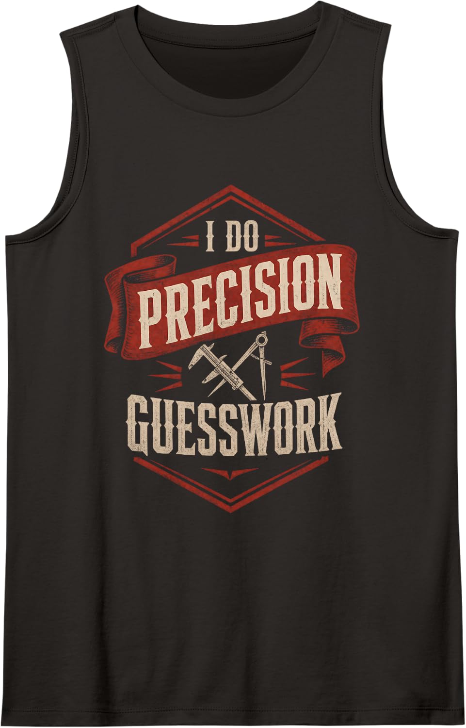 I Do Precision Guesswork CNC Funny Machinist Sleeveless Tank Top - Black