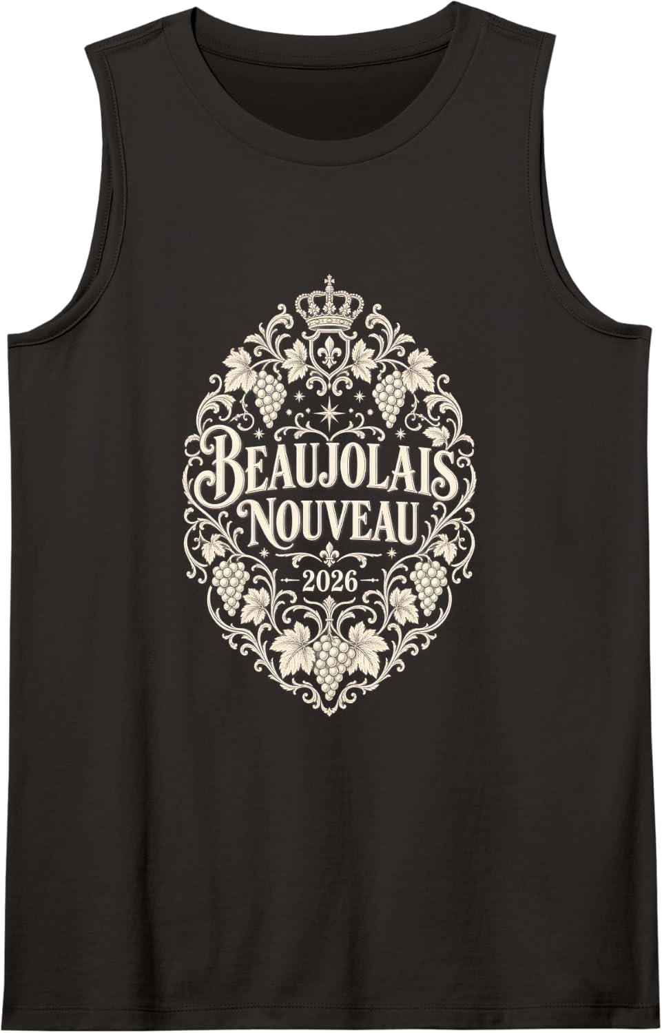 Beaujolais Nouveau 2026 - French Wine Label Tank Top - Black