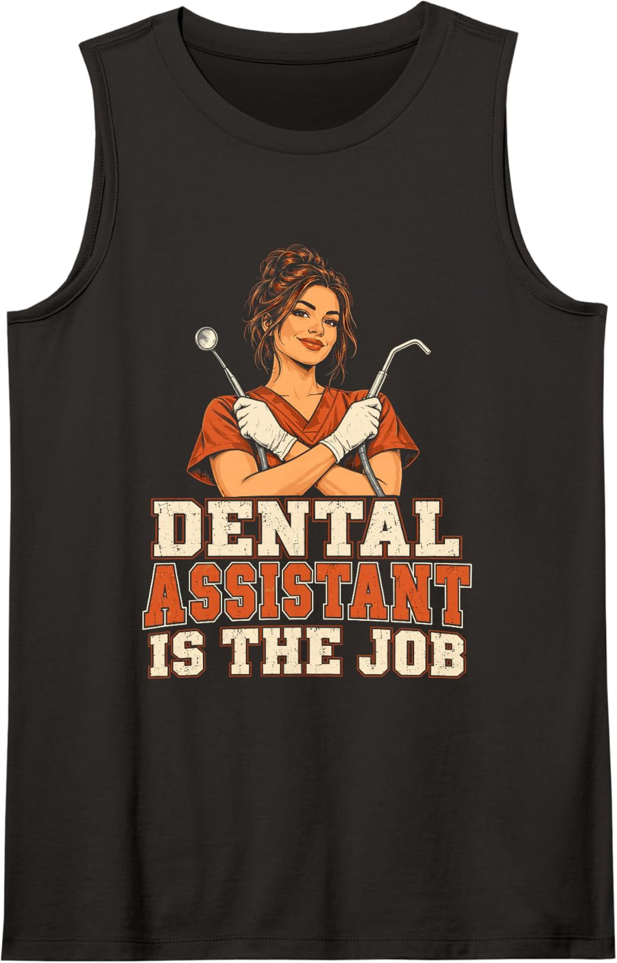 Dental Assistant Dentist Sleeveless Tank Top - Black