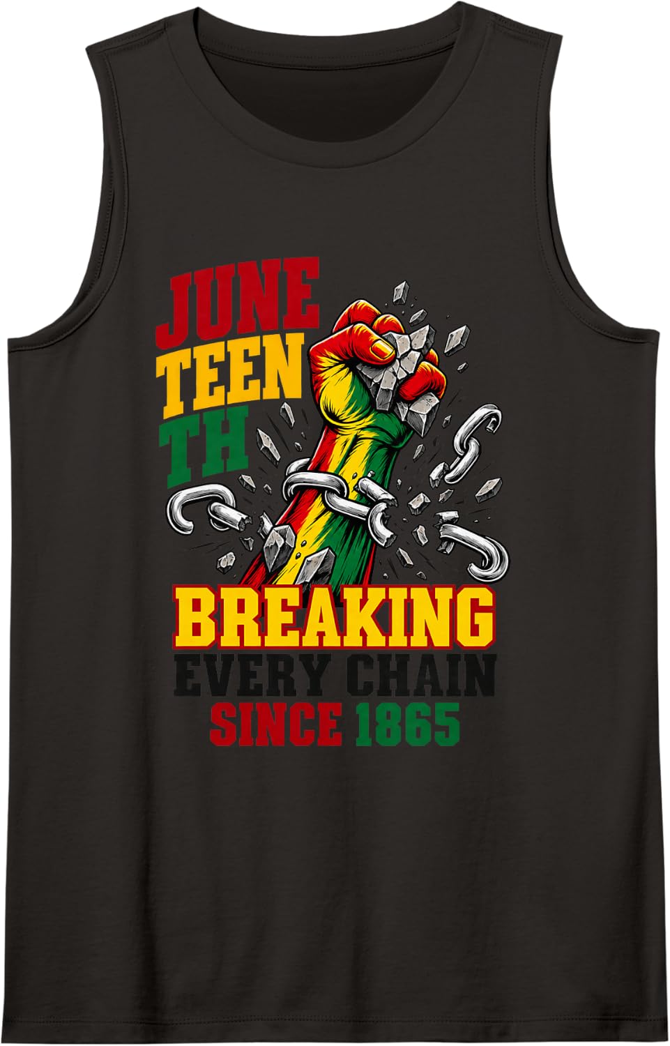 Pan-African Freedom Sleeveless Tank Top - Black