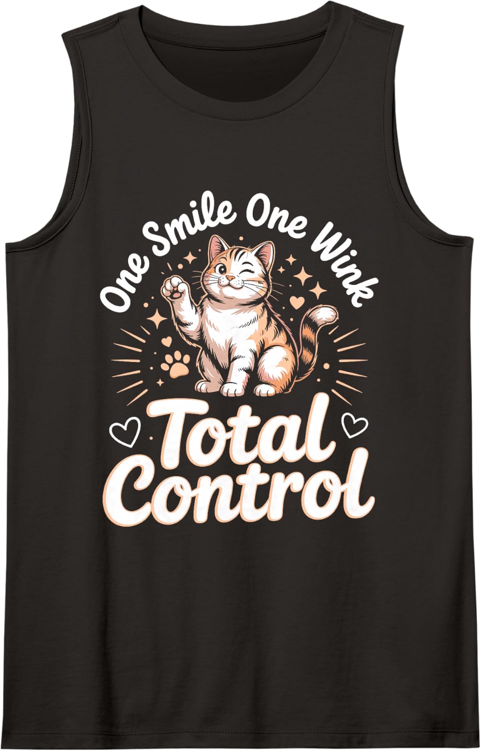 One Smile One Wink Total Control British Shorthair Cat Sleeveless Tank Top - Black