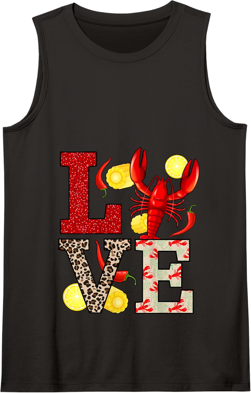 Love Crawfish Boil Crawfish Lover Crawfish Tank Top - Black