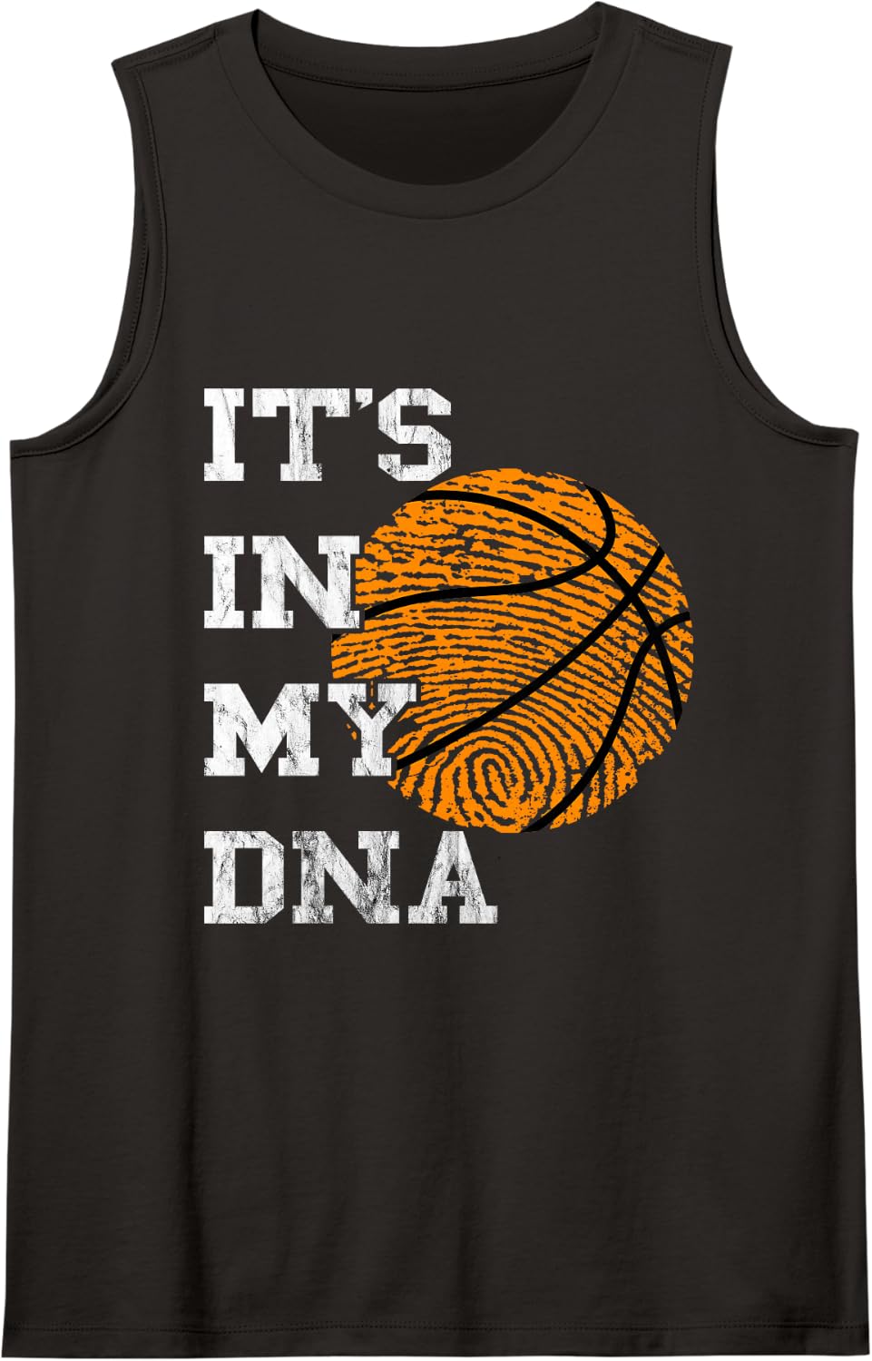 Basketball It's In My DNA Fingerprint Playing Basketball Tank Top - Black