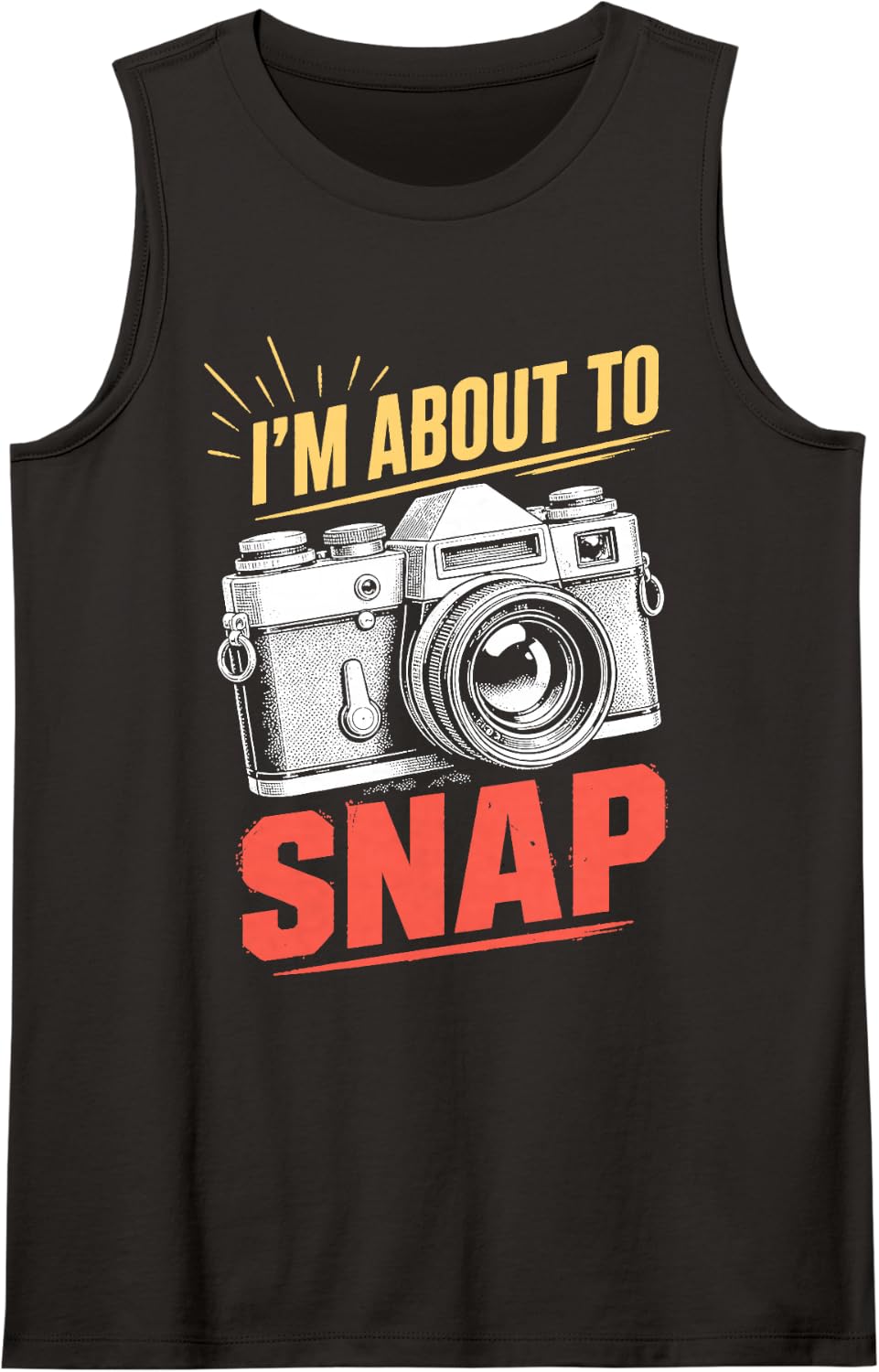 Retro Photography Humor Camera Photographer Sleeveless Tank Top - Black