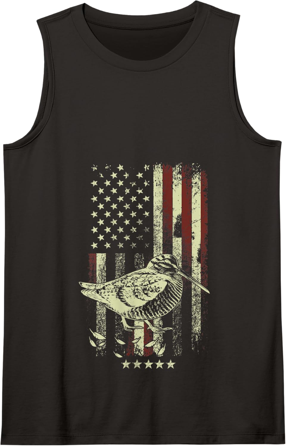 USA American Flag Hunters - Hunting Woodcock Bird Tank Top - Black