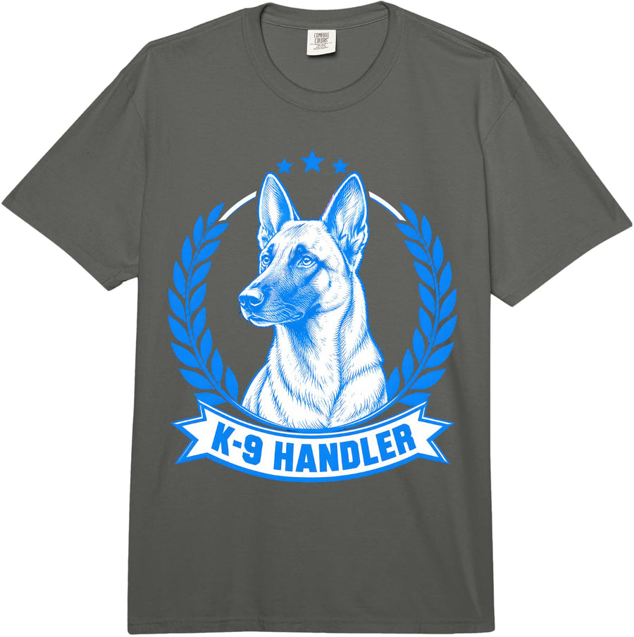 K9 Handler Belgian Malinois Comfort Colors Adult Heavyweight T-Shirt - Adult Unisex Dark Grey