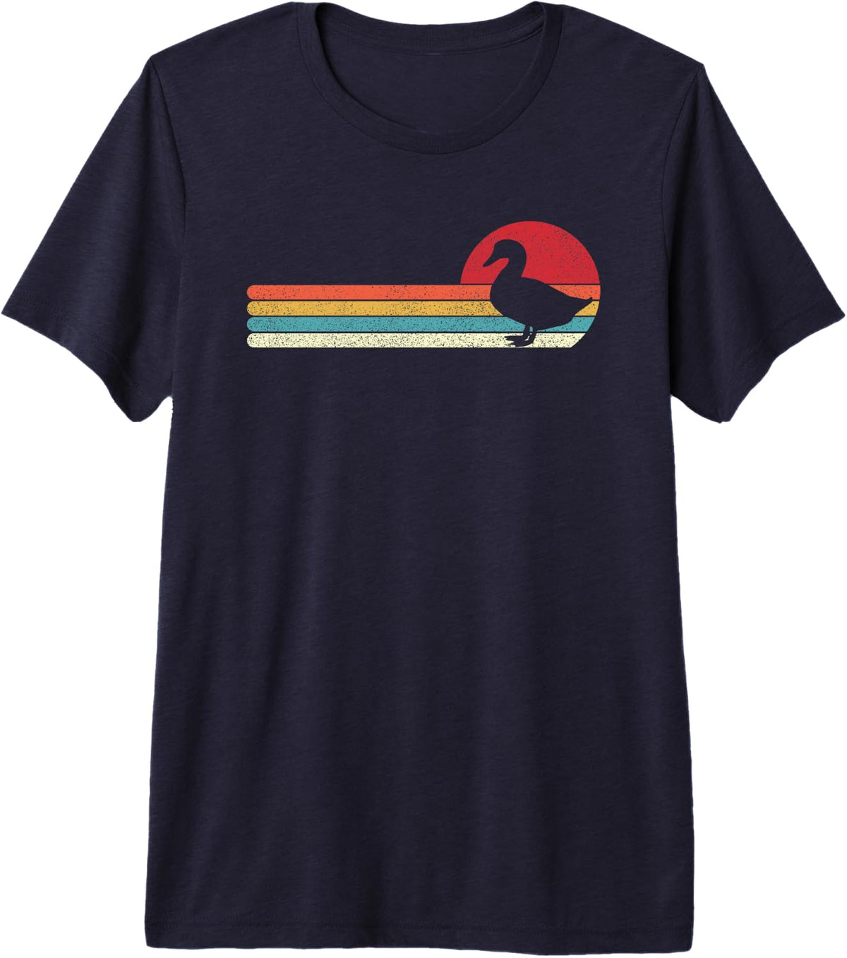 Retro Vintage Duck Lover Premium Tri-Blend T-Shirt - Navy Blue