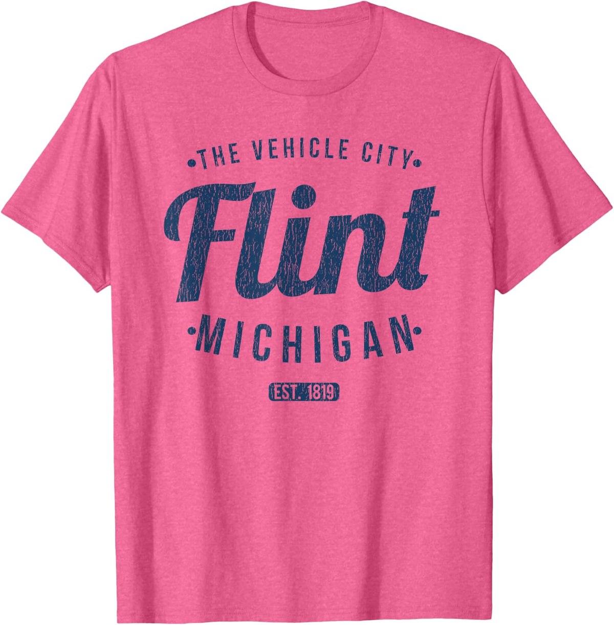 Flint Michigan Retro Vintage Souvenir MI Flint T-Shirt - Pink Heather