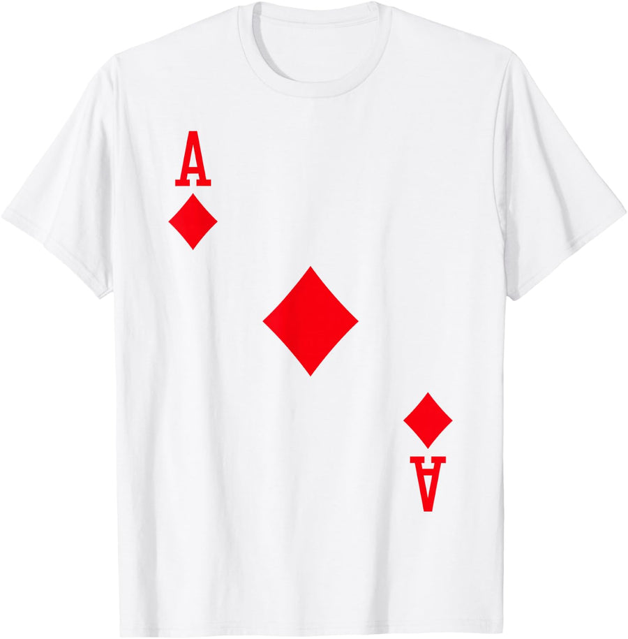 Ace of Diamonds Costume T-Shirt Halloween Deck of Cards T-Shirt - White