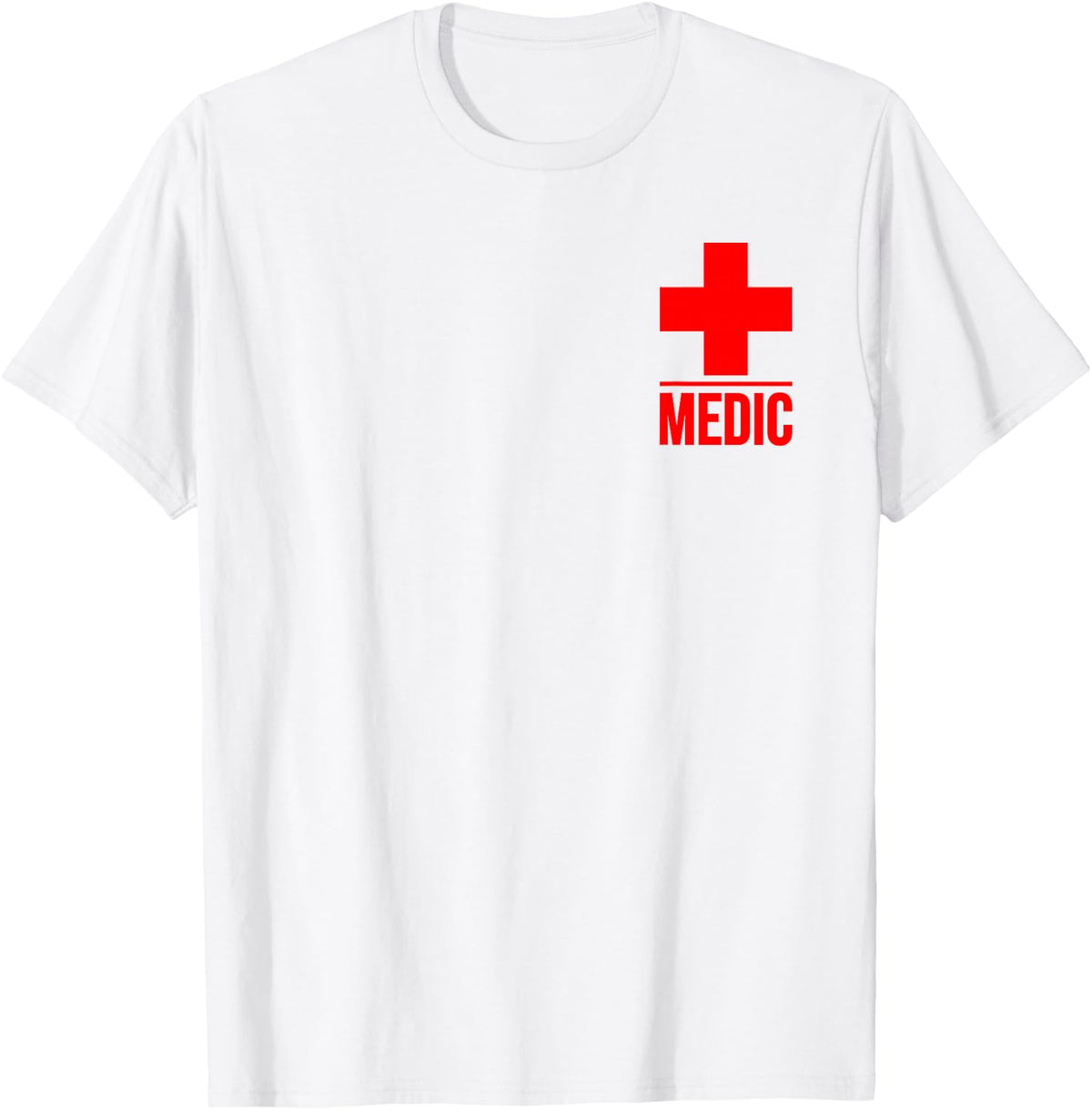 MEDIC CROSS FIRST AID FIRST RESPONDER UNIFORM COSTUME TEE T-Shirt - White