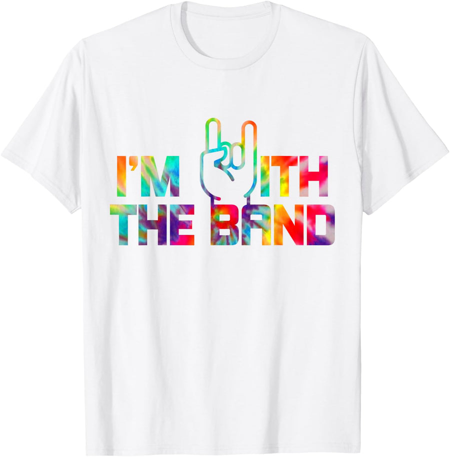 I'm with The Band Rock Music Guitarist Drummer Girlfriend T-Shirt - White