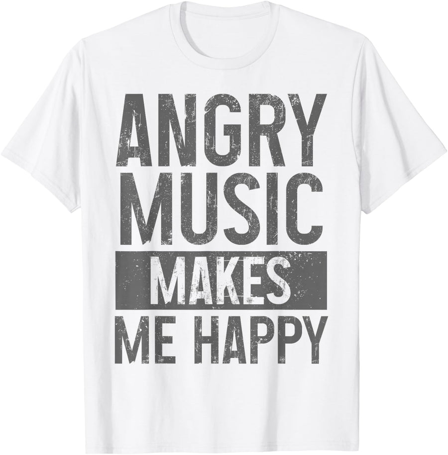 Angry Music Heavy Metal Death Metal Metalhead Metal Fan T-Shirt - White