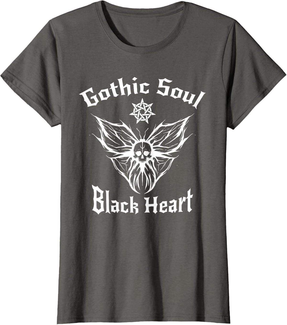 Gothic Soul Black Heart Goth T-Shirt - Asphalt Grey