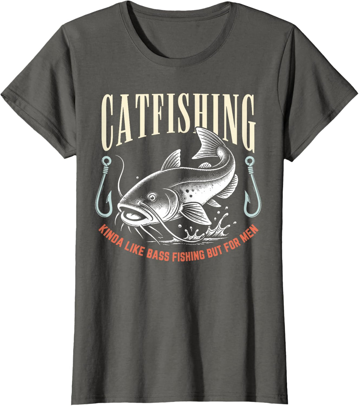 Catfish Angler Catfishing T-Shirt - Asphalt Grey