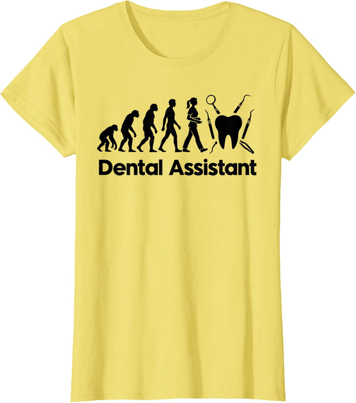 Dental Assistant Evolution Dentist T-Shirt - Lemon Yellow