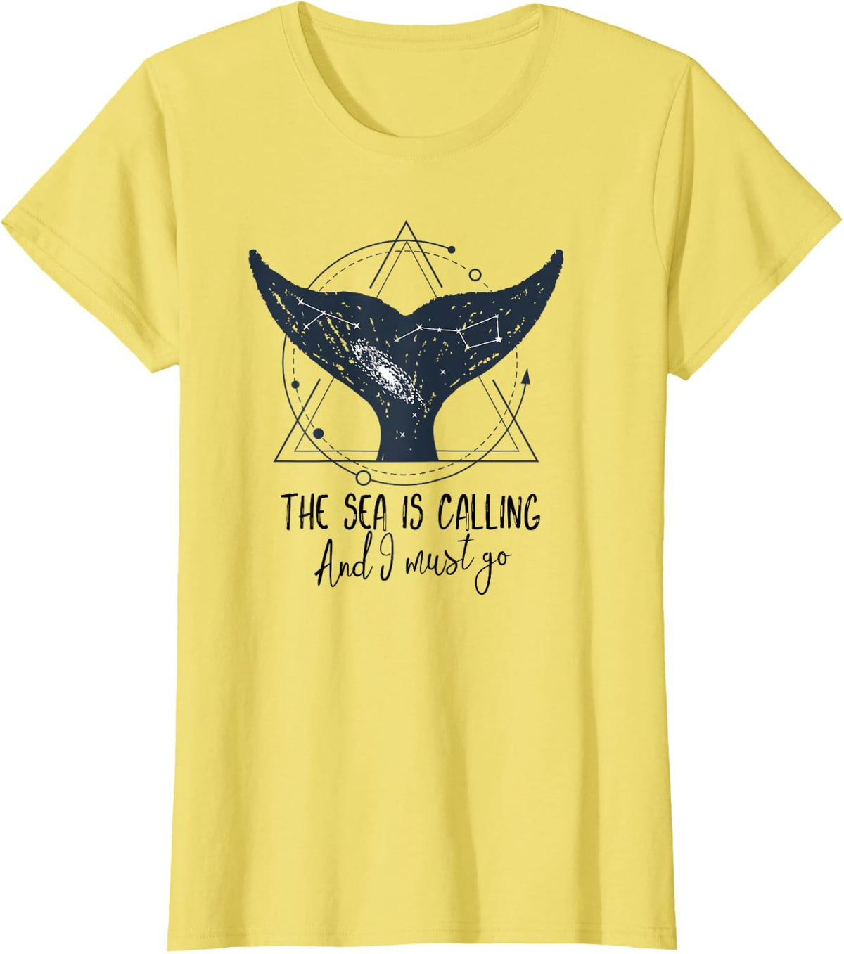 The Sea Is Calling I Must Go Whale Tshirt Orca Shirt Saying - Lemon Yellow