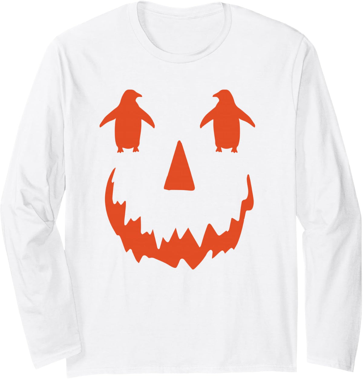 cute pumpkin penguin halloween Long Sleeve T-Shirt - Adult Unisex White