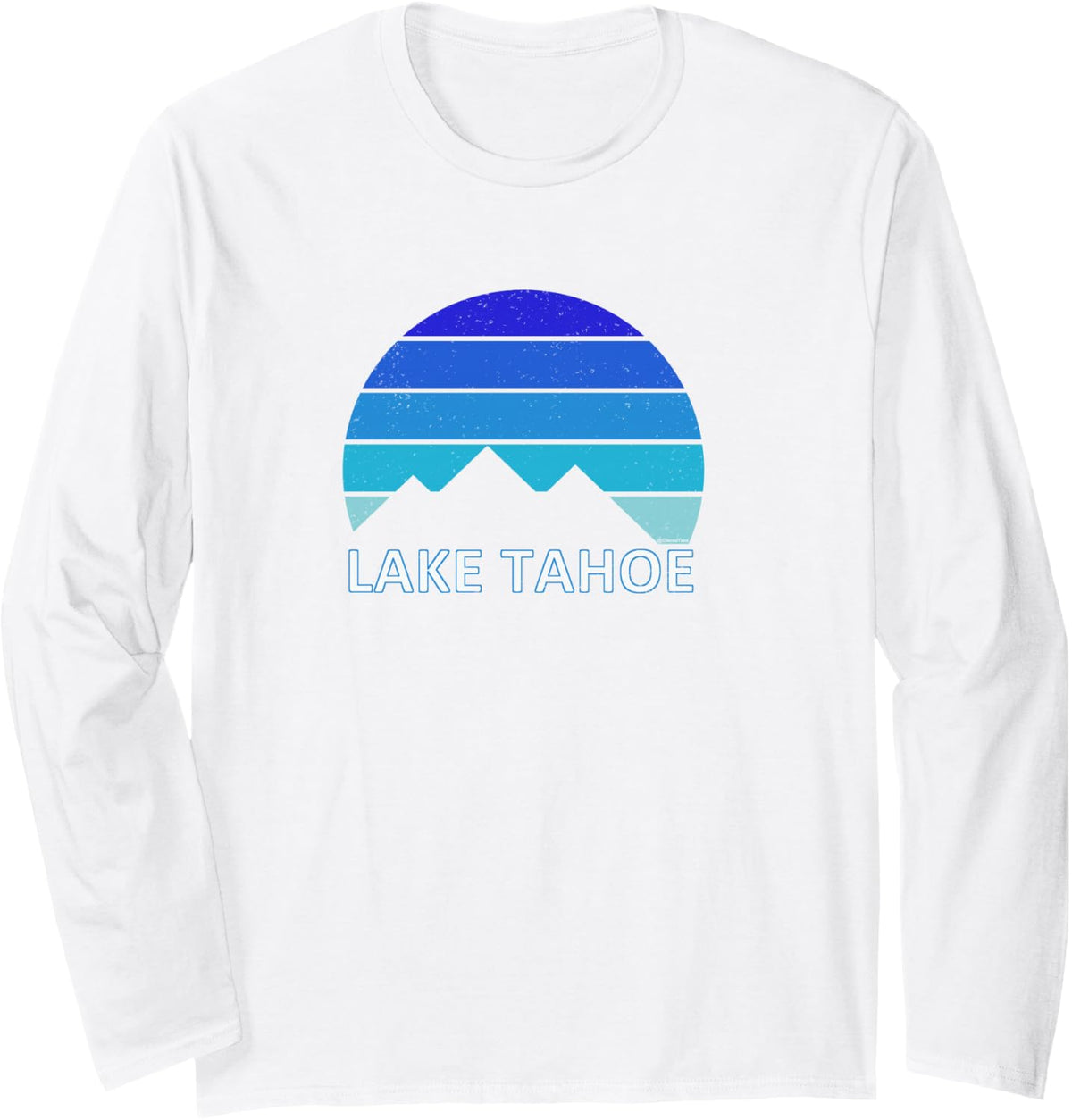 Lake Tahoe California Blue Sky Mountains Long Sleeve T-Shirt - Adult Unisex White