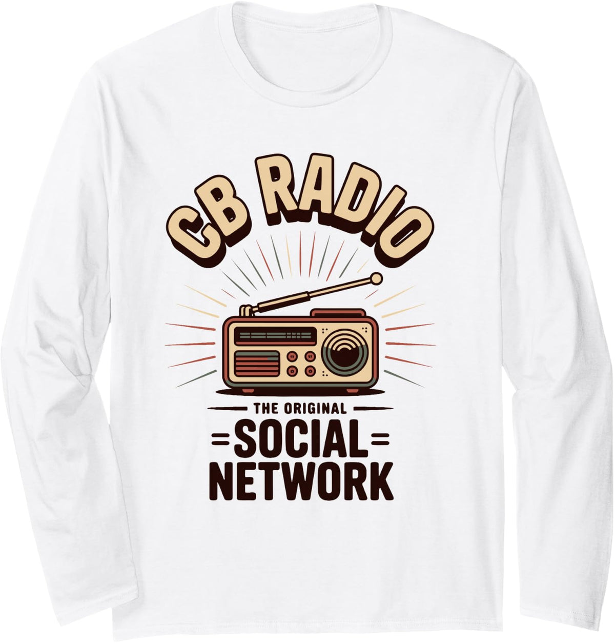 Ham Radio CB Radio System for Communication Technician Long Sleeve T-Shirt - Adult Unisex White