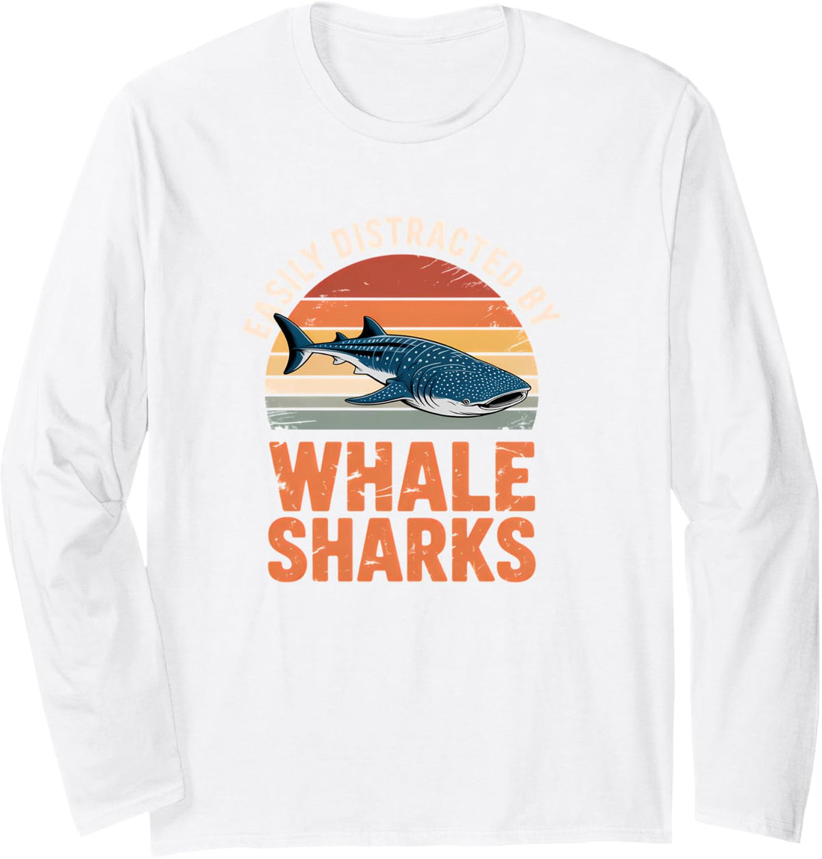 Whale Shark Long Sleeve T-Shirt - Adult Unisex White
