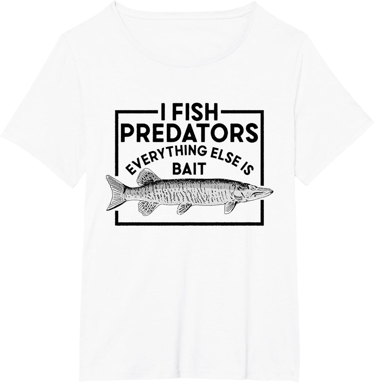 Fishing Musky Pike Fish Fisherman Angling T-Shirt - White