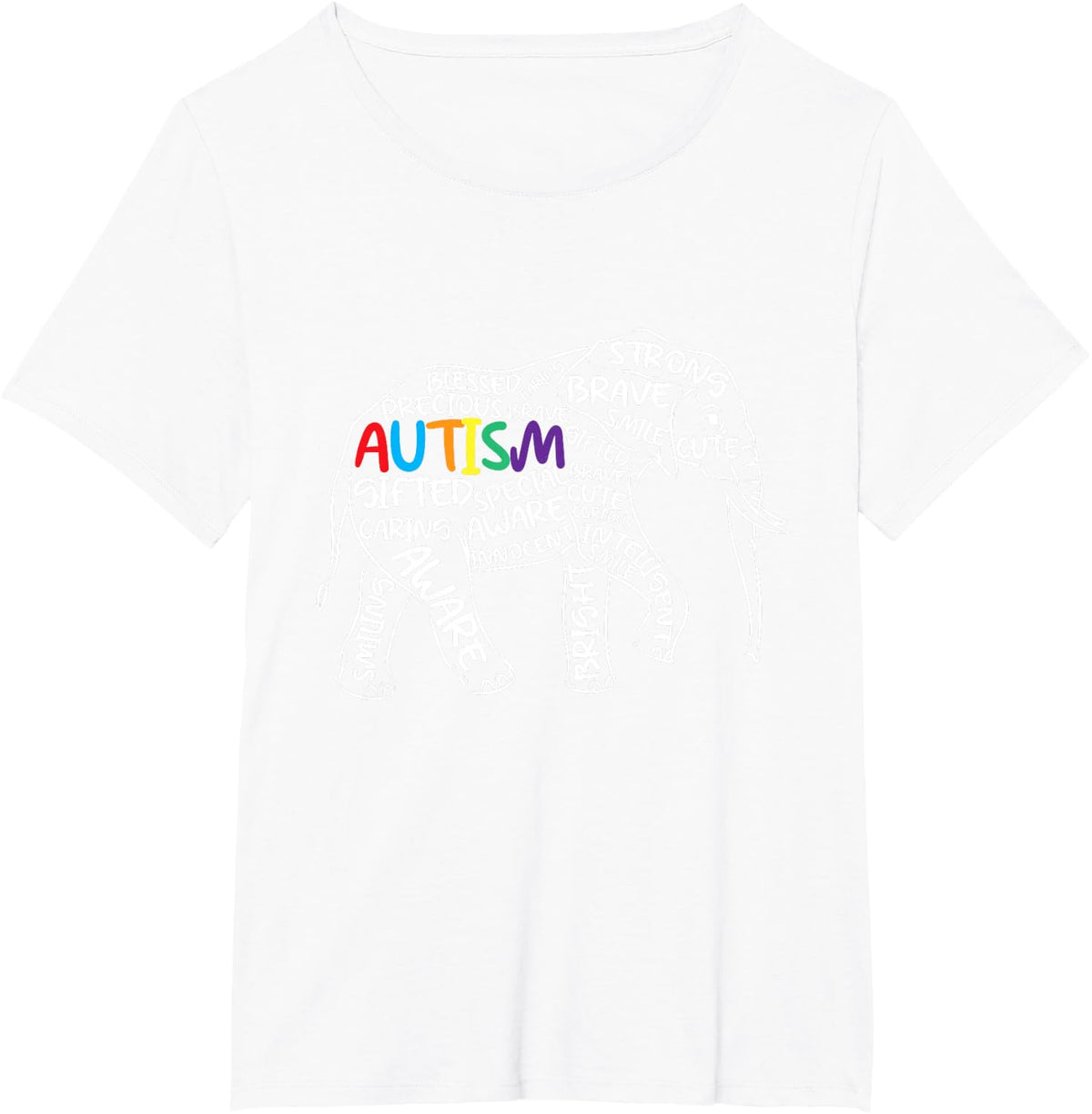 Autism Awareness Elephant Animal Autistic Kids Children Men T-Shirt - White