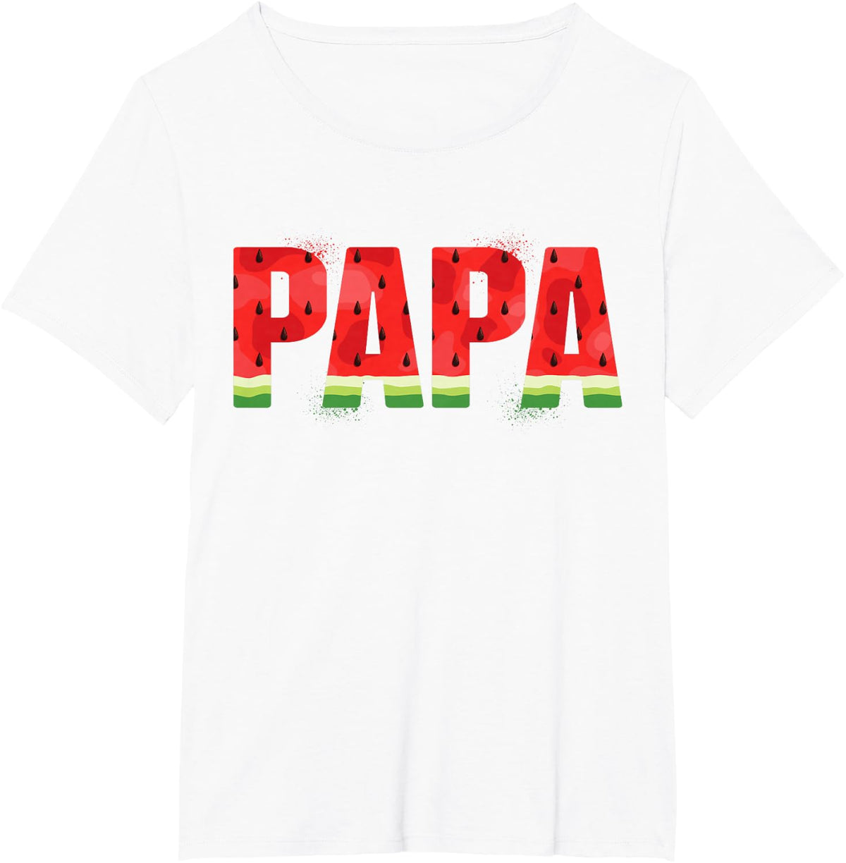 Funny Papa Watermelon Summer Fruit Family Matching Birthday T-Shirt - White