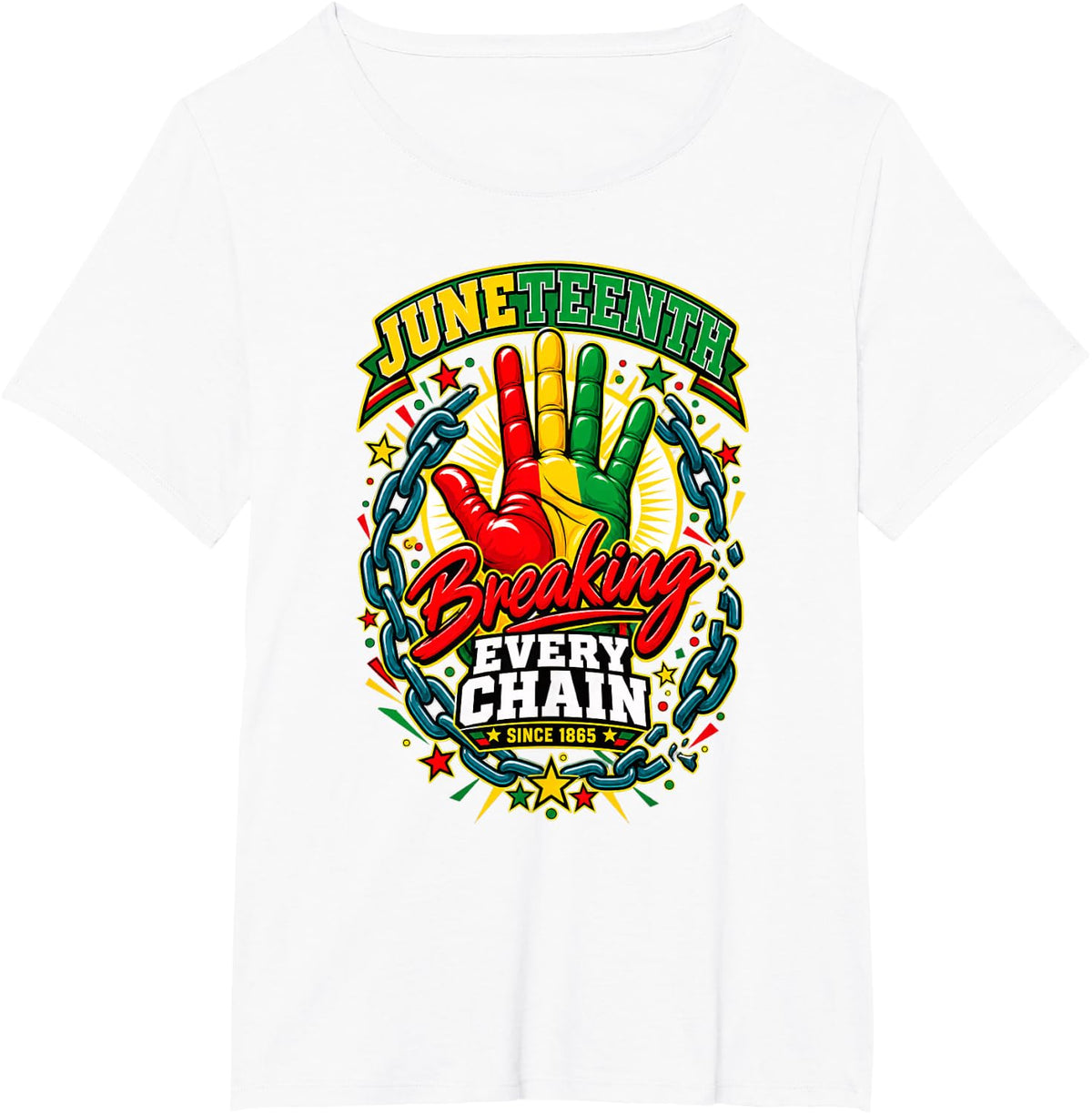 Juneteenth Breaking Every Chain Since 1865 Kids T-Shirt - White