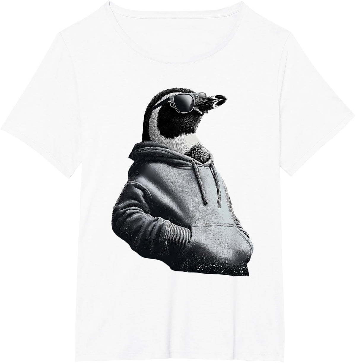 Penguin with Sunglasses Motif Sea Ocean Penguin Animal Lover T-Shirt - White