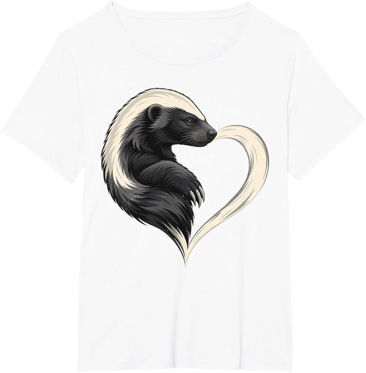 Honey Badger Heart Silhouette T-Shirt - White