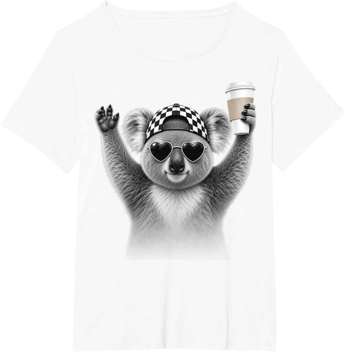 Coffee Koala Funny Caffeine Lover Men Women Kids T-Shirt - White