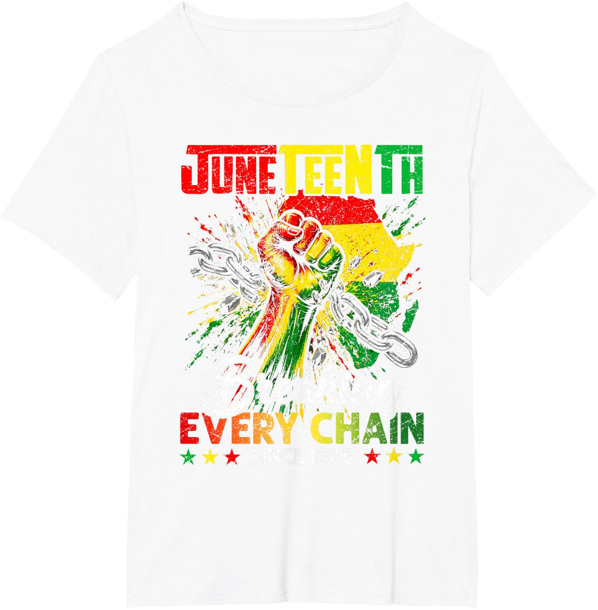 Juneteenth Breaking Every Chain African Pride Men Women T-Shirt - White