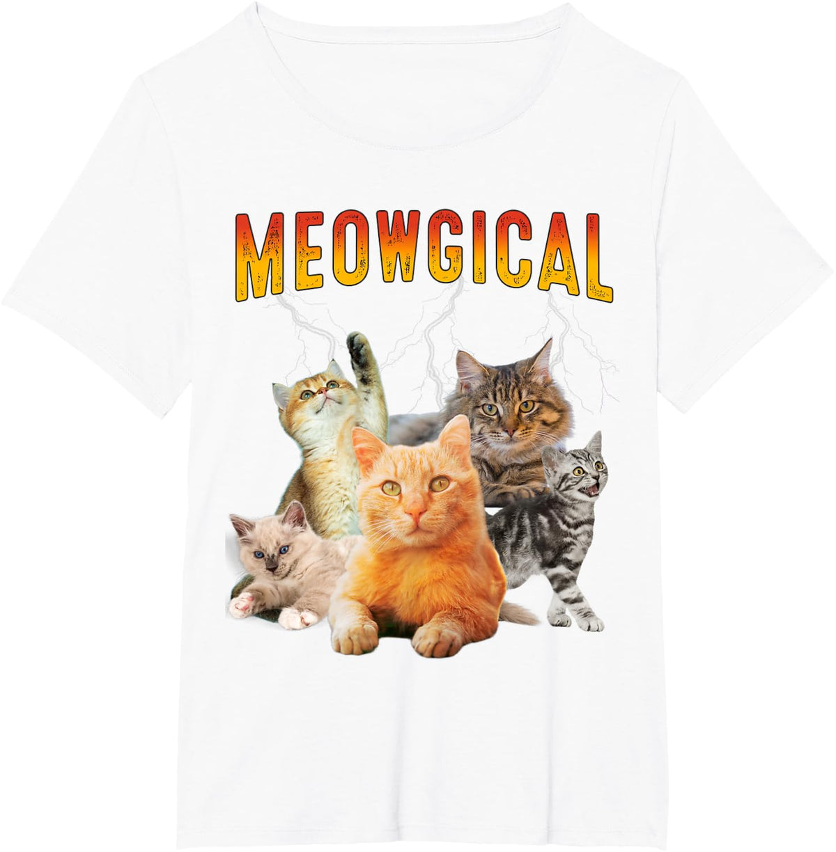 Bootleg Meowgical Vintage Cats Retro Bootleg Classic T-Shirt - White