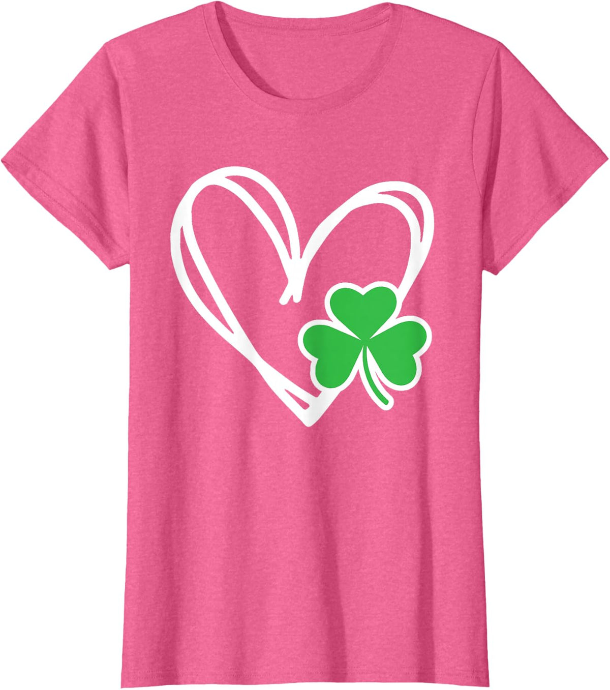Shamrock Heart St Patricks Day Mommy and Me Matching T-Shirt - Pink Heather